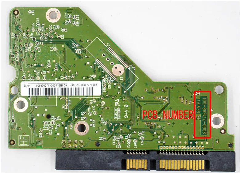 HDD PCB / 2060- 771698 -001 REV P1, 2060- 771698 -002 REV A, REV P2 / 2061- 771698 -802  / 2061- 771698 -101