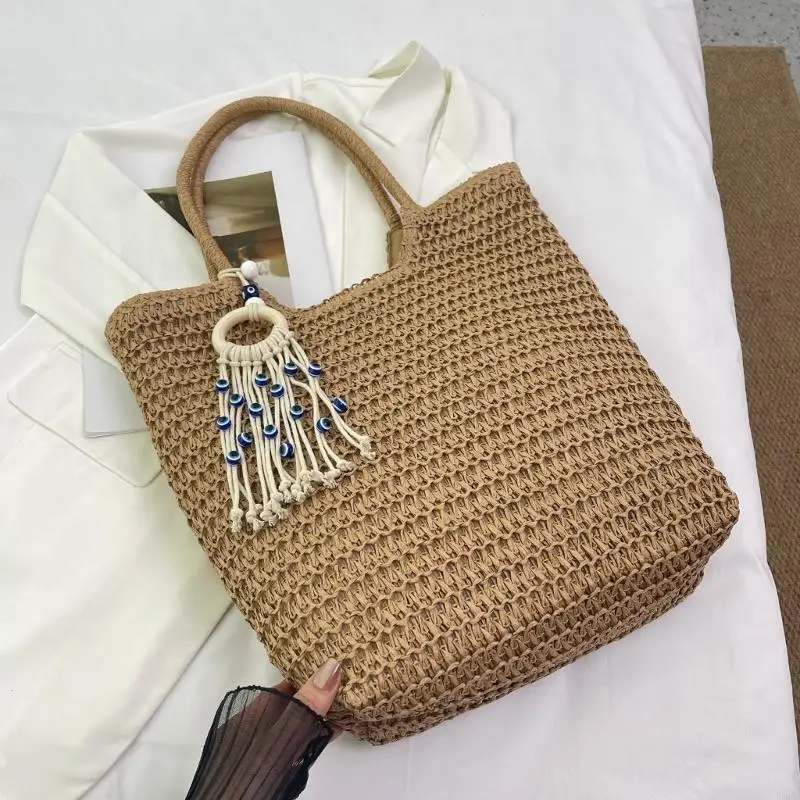 

Персонализированная пляжная сумка, повседневная соломенная сумка ручной работы, большая богомская сумка