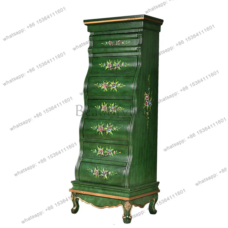 

American retro seven-chest living room function hand-painted solid wood bedroom storage