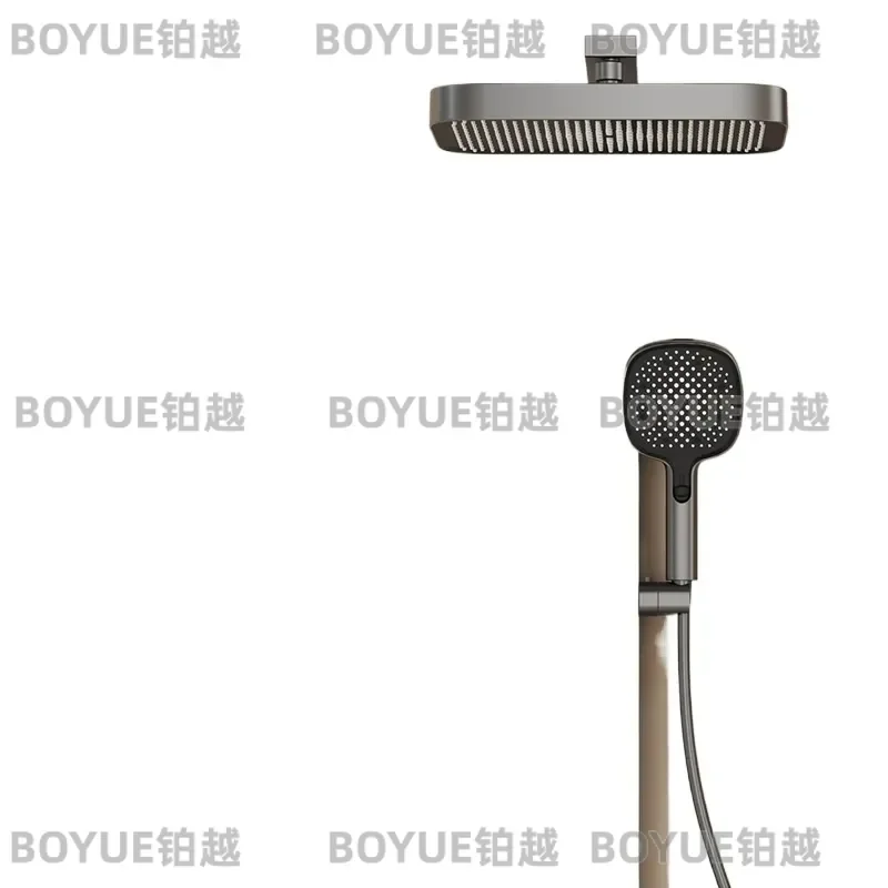 Ultra Thin Wall Mounted Hot Cold Rainfall Shower Set Minimalist Luxury Piano Key Pressurized Bathroom Faucet System