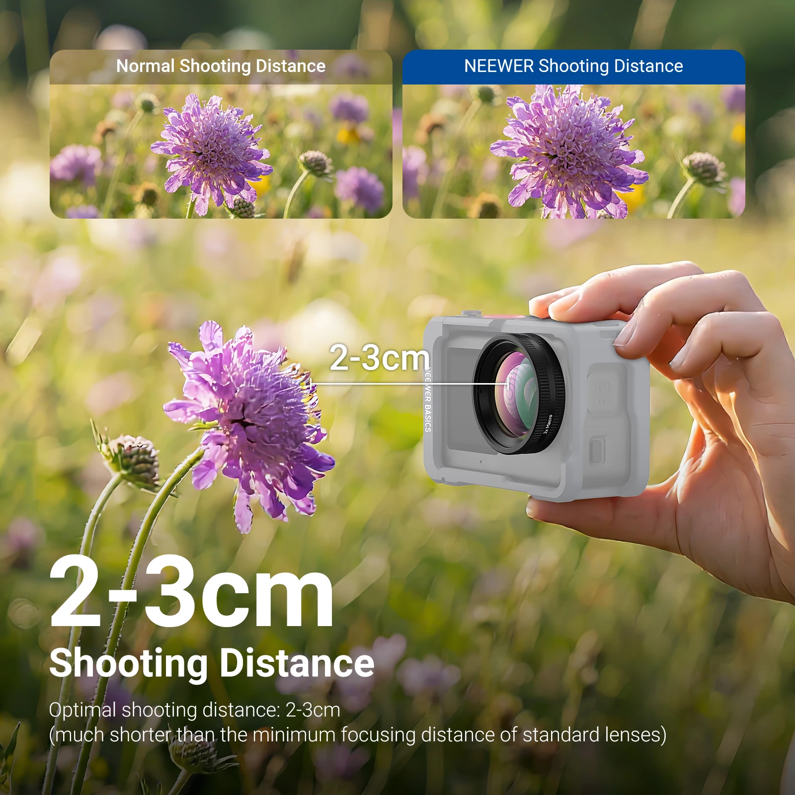 Obiektyw makro NEEWER kompatybilny z DJI Osmo Action 6, akcesoria do fotografii makro z kamerą sportową z 2-krotnym powiększeniem — zdjęcie produktu 5