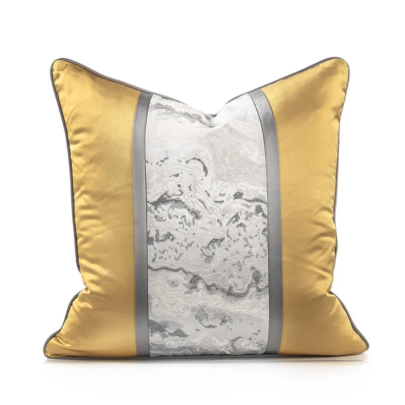 Middle Eastern Scenic Grey Golden Throw Pillow Cover, Ramadan Eid Home Decor, Bohemian Sofa Bed Chair Cushion Case, 18x18 Inch