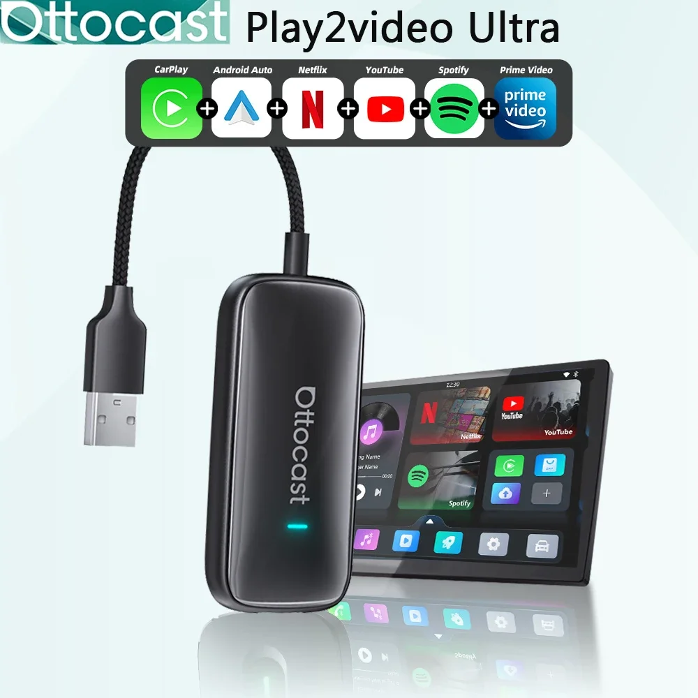 OTTOCAST Play2Video Ultra Wireless CarPlay Android Auto Adapter OTTOCAST Play2Video Ultra Wireless CarPlay Android Auto Adapter