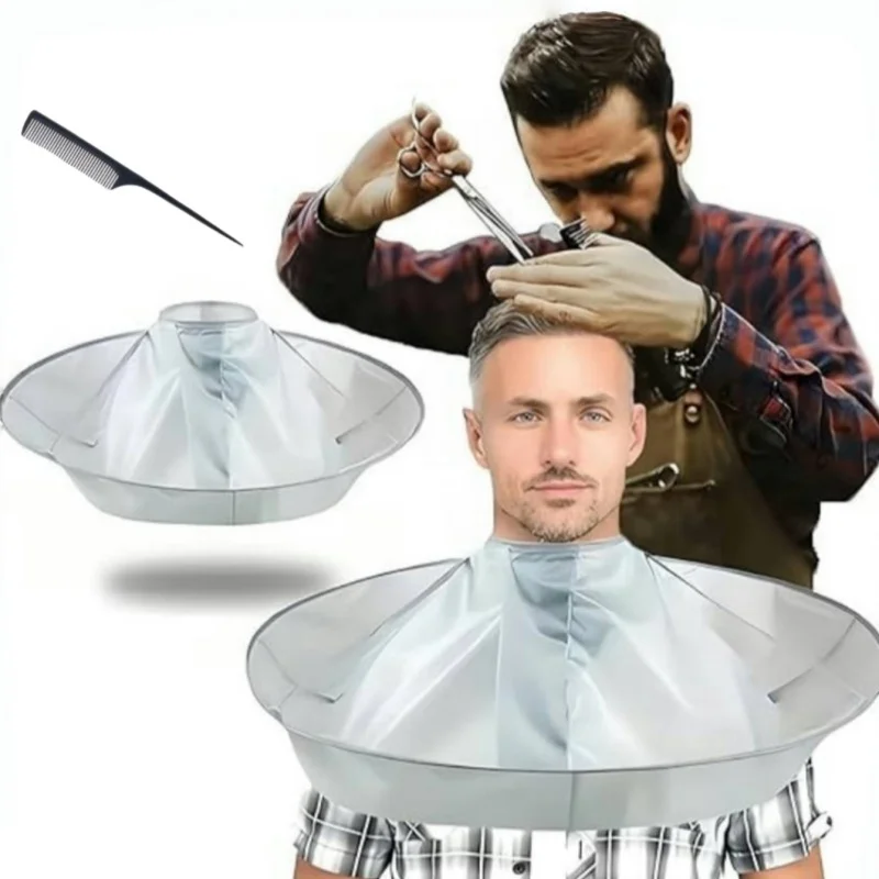 

Barber cape, adjustable, foldable barber umbrella cape with black comb, suitable for barber shop, home use