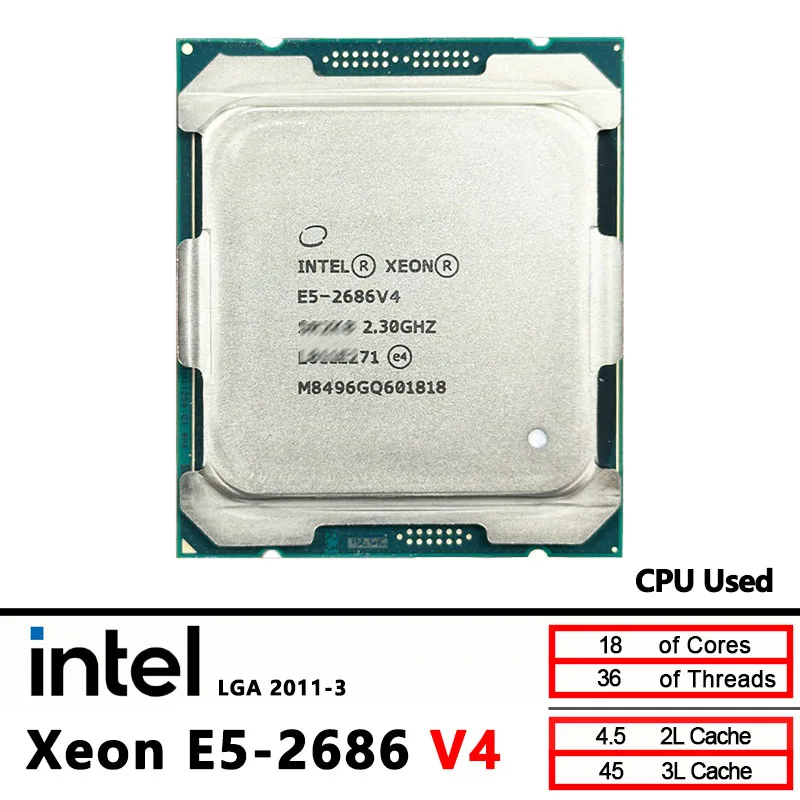 

Intel Xeon E5 2686V4 Б/у E5 2686 V4 2,3 ГГц — шестнадцати ядер, 45 м, 145 Вт, 14 нм, LGA 2011-3