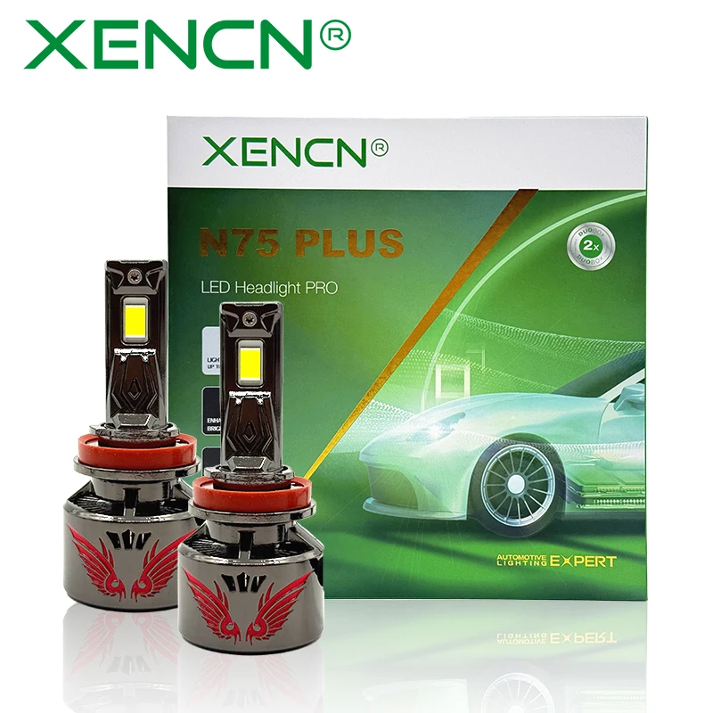 

XENCN N75 PLUS H11 LED HEADLIGHT LAMP 6500K 75W 7200LM HIGH POWER BRIGHTNESS LONG-LASTING 12 LED CHIP OEM MADE IN CHINA