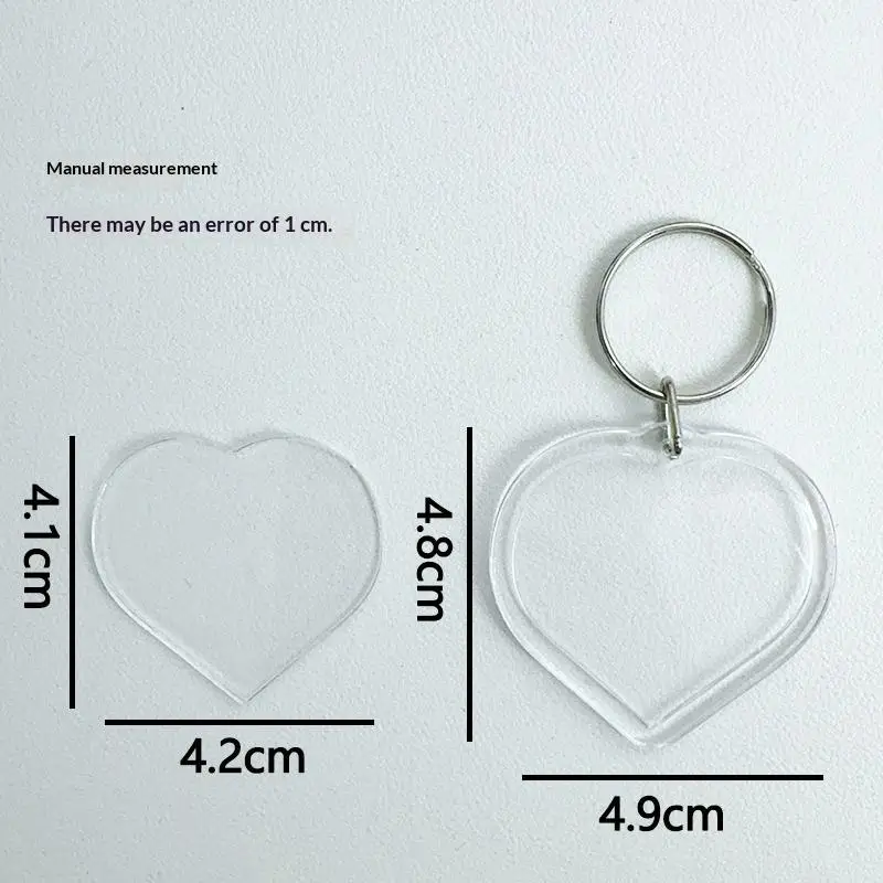 5 Stück transparente Acryl-Schlüsselanhänger mit leeren Bilderrahmen, DIY-Anhänger, modische Schlüsselanhänger, Paar-Jubiläumsgeschenk, Taschen-Ersatzteile – Detail 5