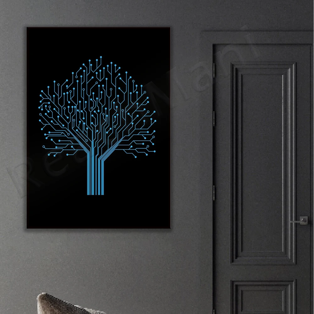 مهندس جدار الفن ، فن العلوم ، مهندس البرمجيات هدية ، مبرمج طباعة الفن ، الطالب الذي يذاكر كثيرا ديكور المنزل ملصق ، شجرة الدائرة #2