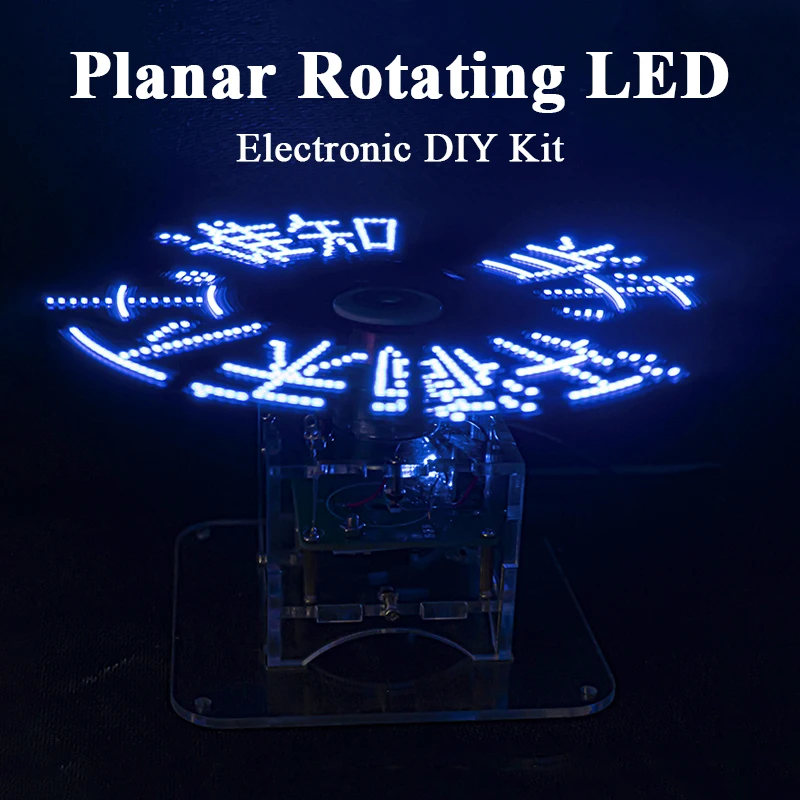 DIY Flat Rotating LED Dot Matrix Display Kit Acrylic 51 Microcontroller Electronic Soldering Practice Loose Parts