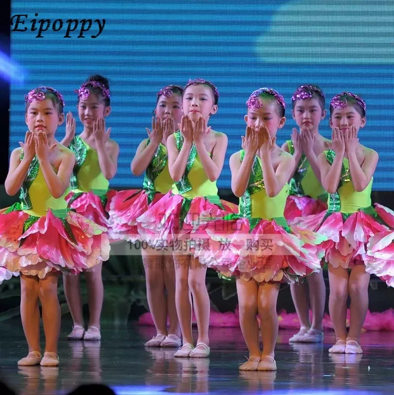 أزياء رقص للأطفال ، زهور الياسمين ، ضوء القمر اللوتس ، جديد