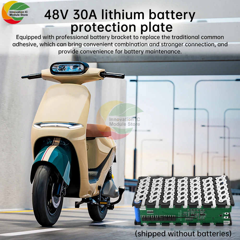 

Turmera 13S 48V E-bike Battery Box 13S6P 18650 Holder with Welding Nickel 30A BMS for E-scooter or Electric Bike Battery Use