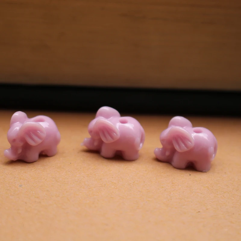 10Pcs  Artificial Coral beads Lovely Elephant Cute Animal Bead Mix Pink for Bracelet Earring Necklace Jewelry Making DIY Bijoux