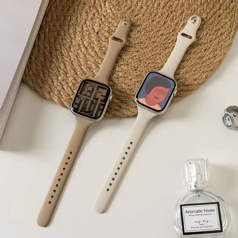 Силиконовая петля для Apple Watch Band 45 мм 44 40 41 42 46 мм 49 мм Эластичный ремень-браслет IWatch Series Ultra 10/5/4/3/SE/6/7/8 Ремешок