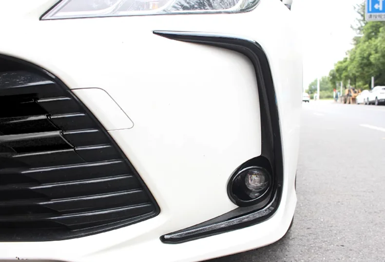 

For Toyota Corolla E210 2019 2020 Variant Fog Front Light Frames Cover Trim Racing Sticker Grille Gloss Black Chrome