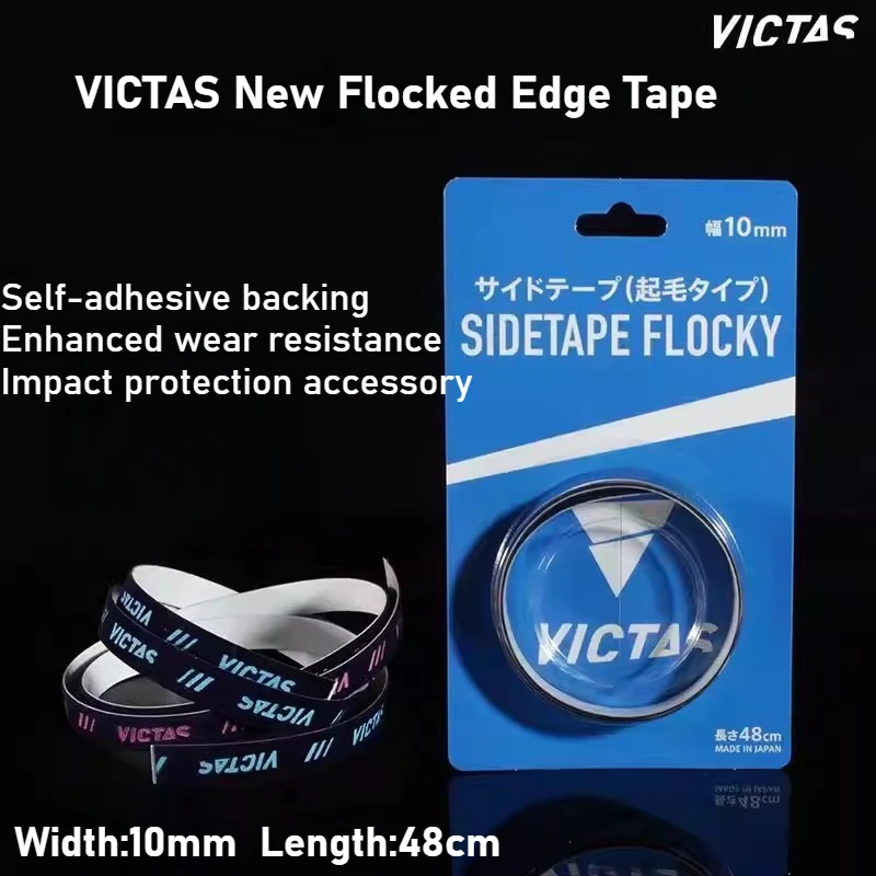 VICTAS Table Tennis Racket Edge Tape Shockproof Paddle Guard Strips for Ping Pong Racket Blade Safety Length 48/50cm Width 10mm