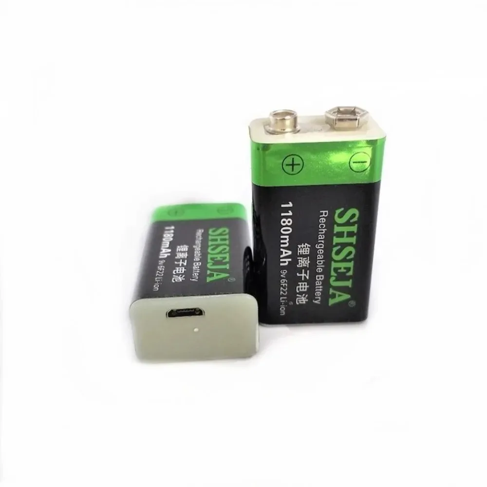 4 unids/lote 1180mAh 9V batería recargable 6F22 USB batería de iones de litio carga rápida a través del cable USB
