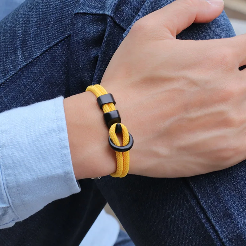 New Men Apparel Accessories Bracelet Bilayer Milan Rope Nautical Wrap Rope Braslet Homme Outdoor Sports Camping Daily Decoration
