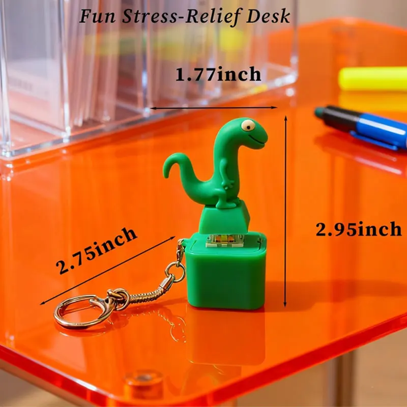 Oplaadbare kronkelende kikker sleutelhanger met kleurrijk licht en vingerknop Clicker Stress Relief Grappige kikker hagedis slang ontwerp