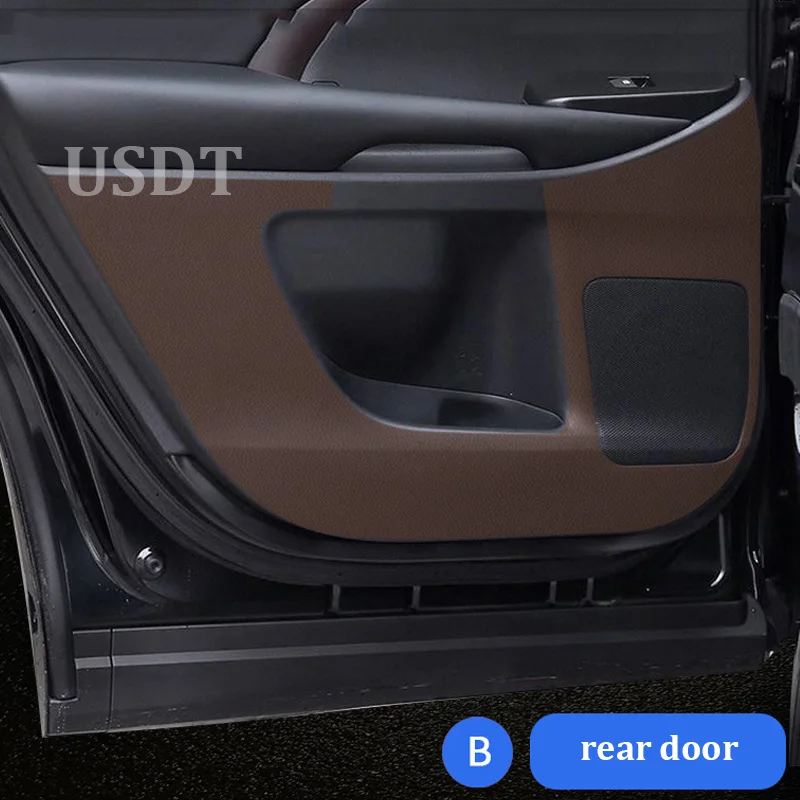 Fit for TOYOTA Highlander Kluger 2015 2017 2018 2019 2020 2021 Door Anti Kick Mat Leather Carbon Fiber Door Sill Sticker