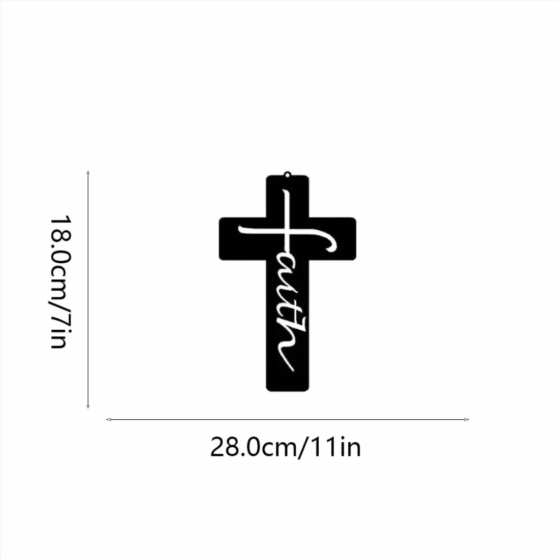 Metal Cross Faith Wall Sign, Religious Home Wall Art Decor