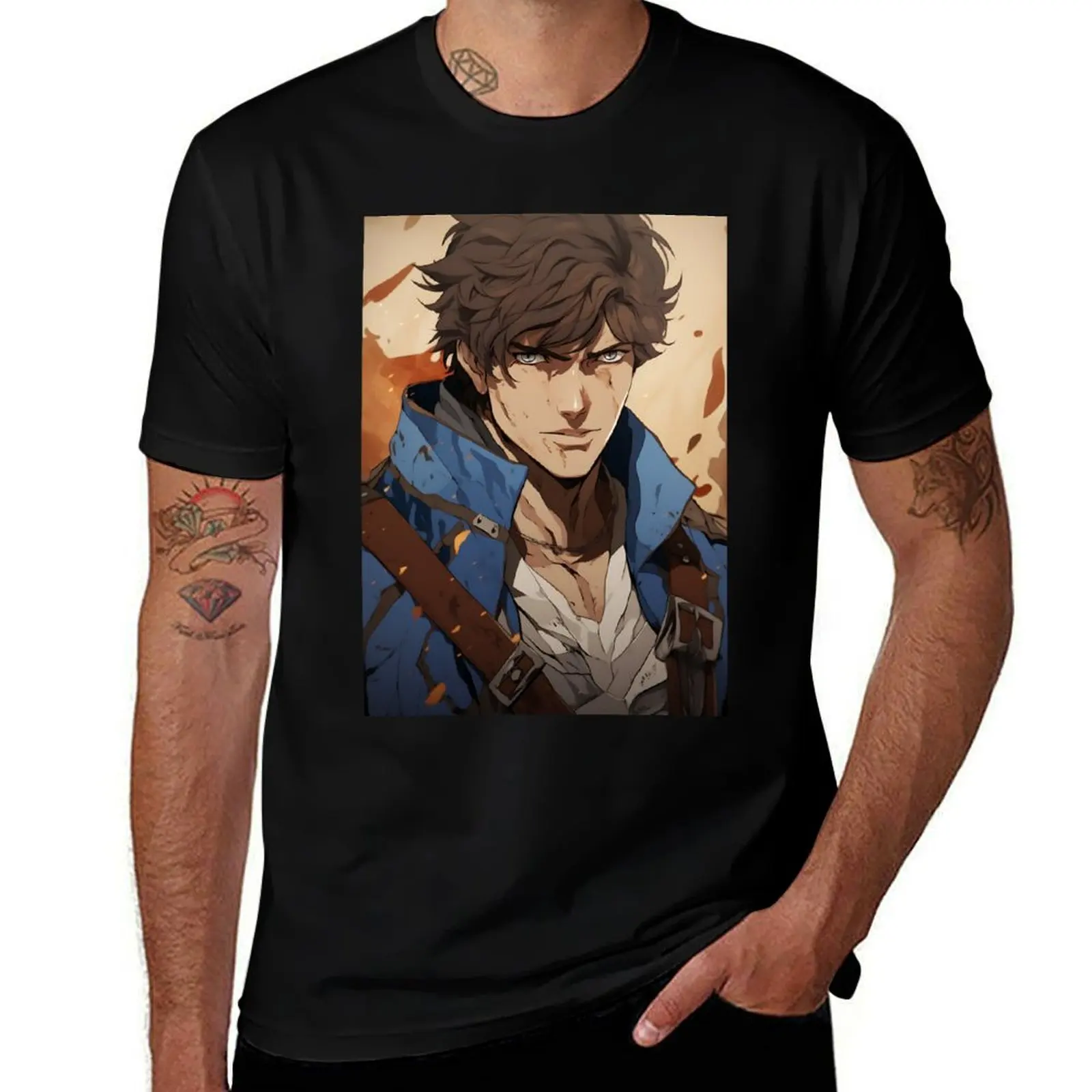 

Castlevania Nocturne Richter Belmont T-Shirt t shirts for man graphic funny essential t shirt g man t shirts for men T-Shirt