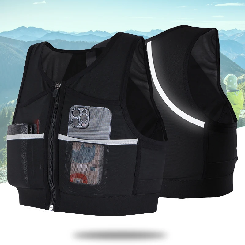 Mochila para correr de campo traviesa, bolsa para teléfono, multifuncional, ultraligera, para botella de agua, bolso de hombro para deportes al aire