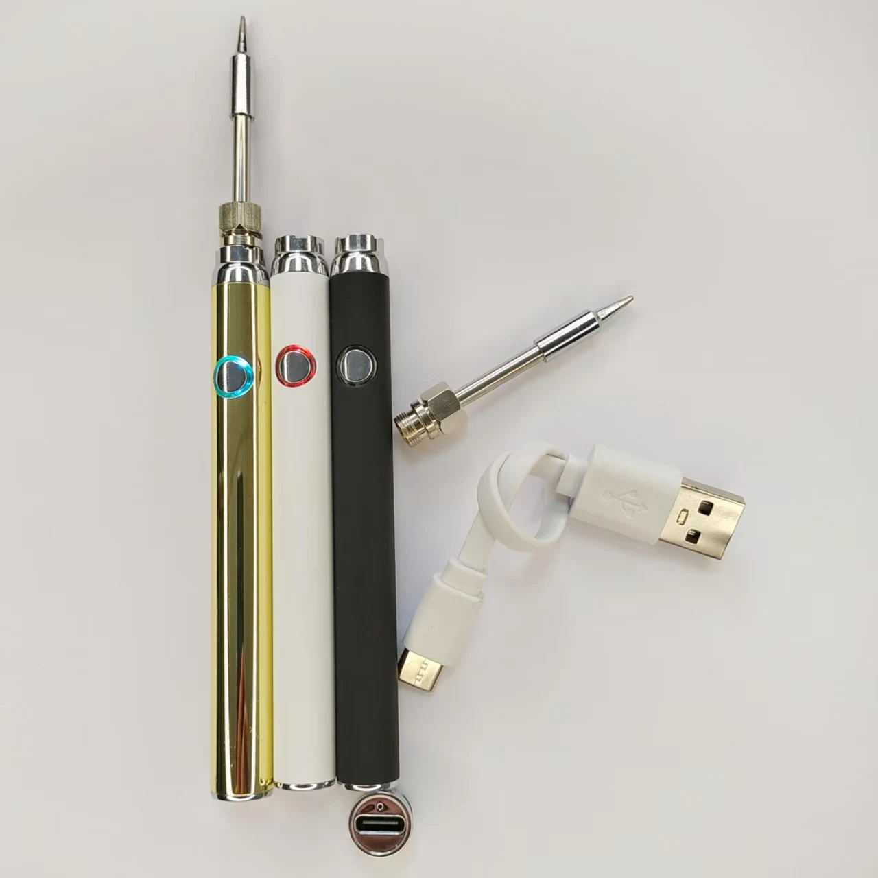 

Паяльник электрический Type-C, 5 шт., с аккумулятором 510, предварительным нагревом, 380 мАч, мини-лампочка, регулируемое напряжение, электрические паяльные инструменты