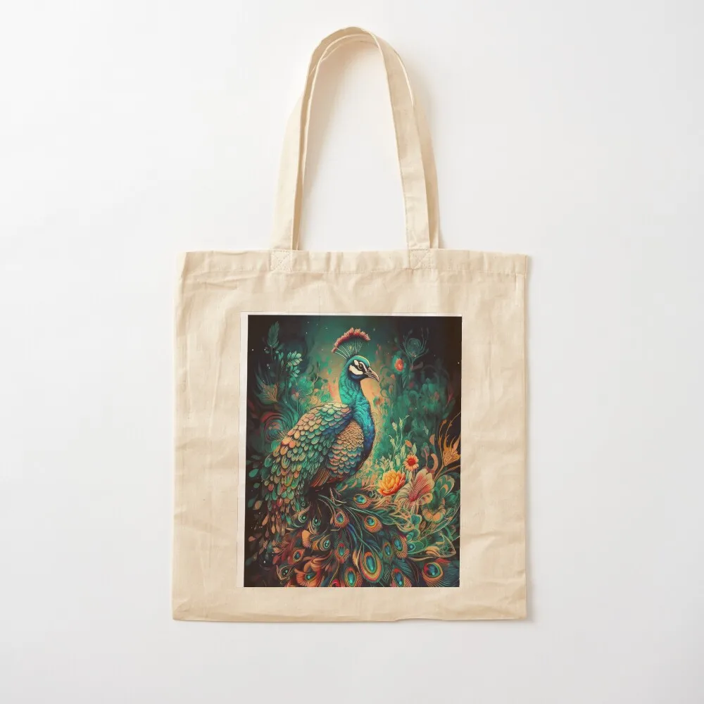 Peacock Tote Bag hand bag tote bag women Canvas stote