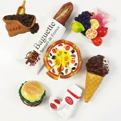 3D Fridge Magnet Sticker, Home Decoration, Fashion, Food, Milk, Pizza, Hamburger, Juice, Decore, Kawaii