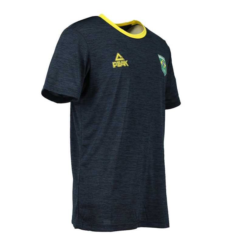 PEAK-Unisex Compressão Manga Curta T-Shirt, Corrida Esporte Camiseta, Ginásio de Fitness, Tops de Treino de Secagem Rápida, Novo, Original, 2024 Brasil Equipe