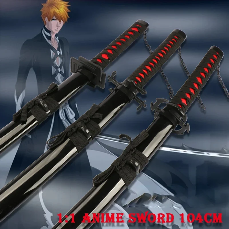 Quente Anime Popular Bleach Kurosaki Ichigo Katana Espada Kuroki  Decoração Adereços de cosplay Katana Japonesa