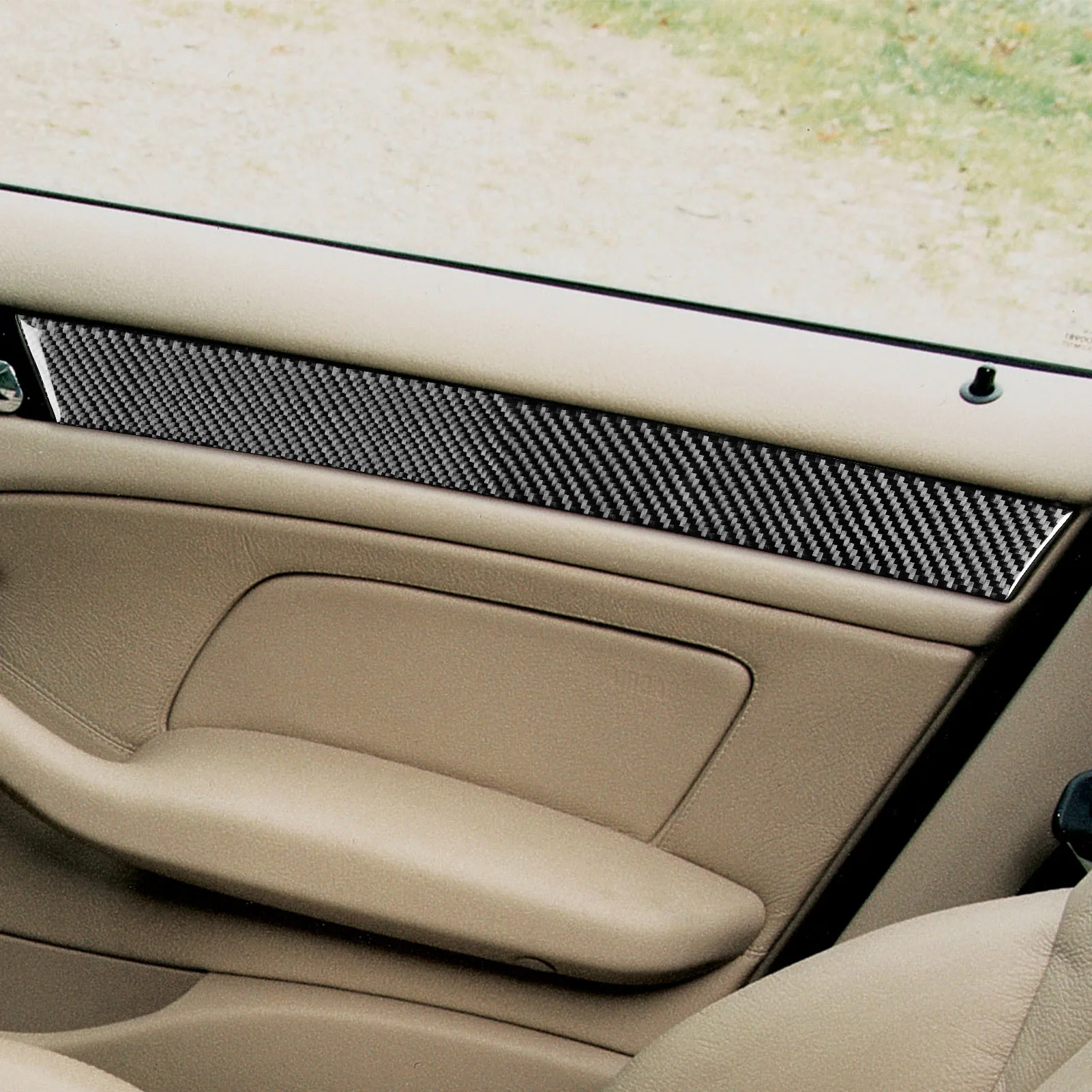 Picture 5: For BMW E46 1998-2005 Carbon Fiber Interior Door Panel Trim Strip Car Interior Accessories Decorative Stickers