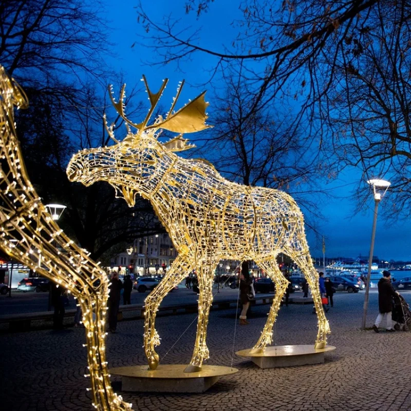 

Custom.2024 NEW Large Outdoor Street Decorative Reindeer Motif Lights Lighted Animal Moose