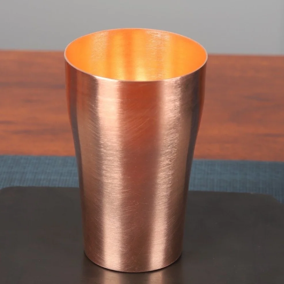 Handcrafted Pure Copper Beer Milk Mug Weave Handle Thickened Water Moscow Mule 400 ml Cup Dessert Cafe Drinkware Couple Gifts