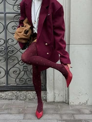 Talenza Polka Dot Leggings Women's Sexy Slim Stockings Red Large Size Stretch Leggings Y2k Women's Spring Autumn Winter Leggings