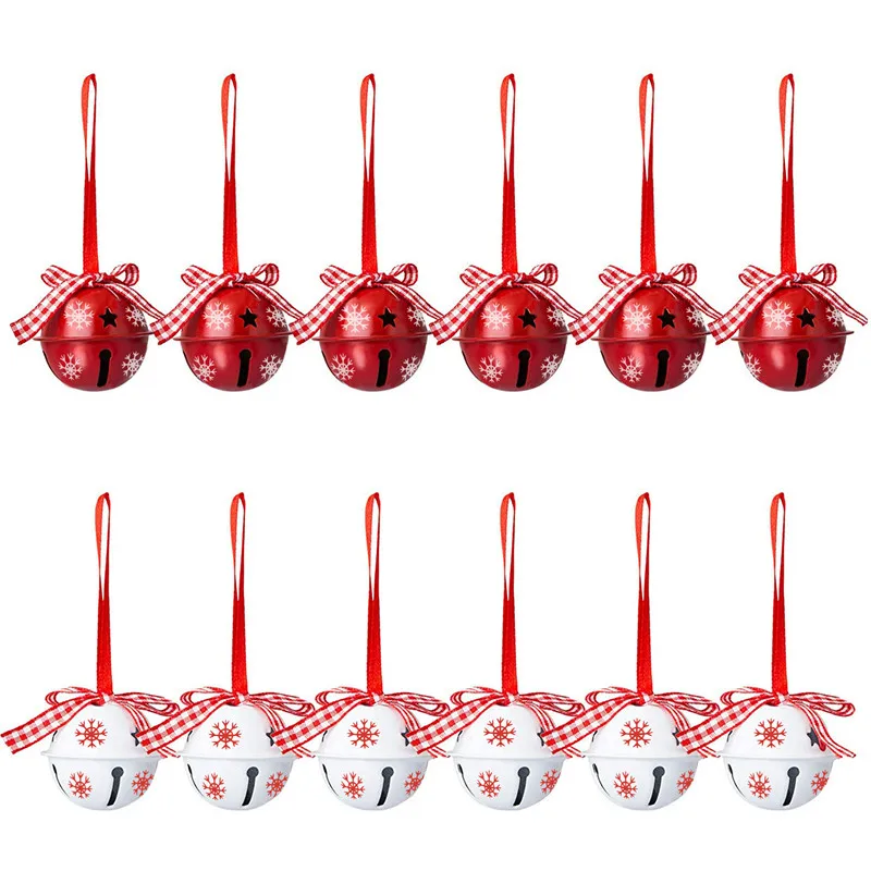 12 sztuk świątecznych płatków śniegu Jingle Bell Metalowy dekoracyjny wisiorek na ozdobę choinkową Materiały do dekoracji domu na imprezę