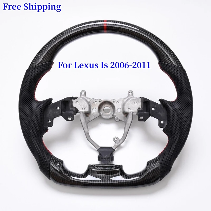 Real Carbon Fiber Car Steering Wheel For Lexus IS 250 300 350 350C IS-F Sport 2006-2011 Leather Steering Wheel Car Accessories