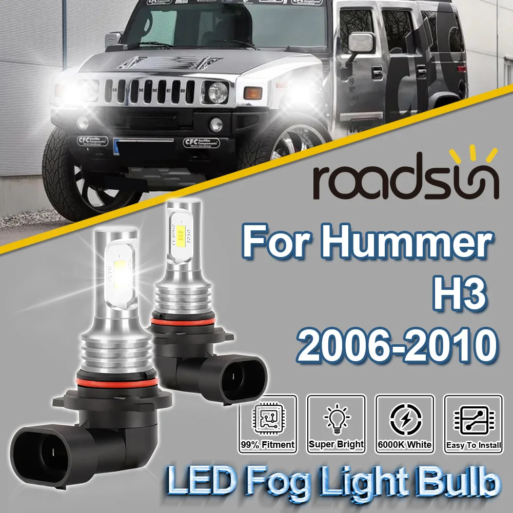 

ROADSUN 2 шт. для Hummer H3 2006-2010, светодиодные противотуманные фары Canbus, сверхъяркие лампы, мощные, 2007, 2008, 2009