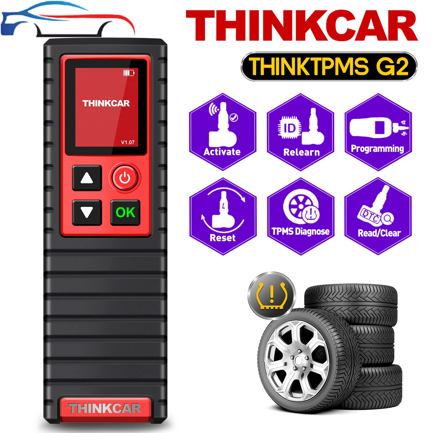 THINKCAR THINKTPMS G2 TPMS Car Tire Pressure Diagnosis Tool Car Tire Pressure Diagnostic Tool Autimotive TPMS Sensor Programming