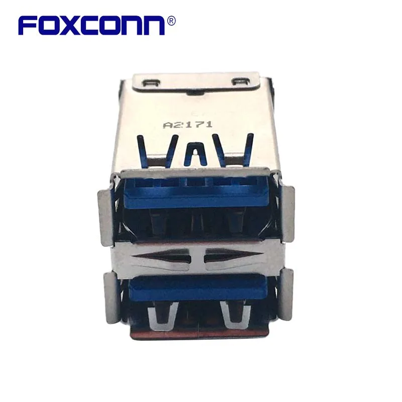 Foxconn UEA1112C-8HD1-4F Double Deck Flanging With Shrapnel USB3.0 Original Connector