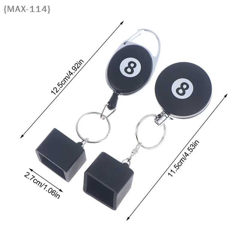 حامل طباشير لحمام السباحة 3 في 1 قابل للسحب |   سلسلة مفاتيح تصغير سوداء مع مشبك تثبيت وحبل |   ملحق بلياردو السنوكر