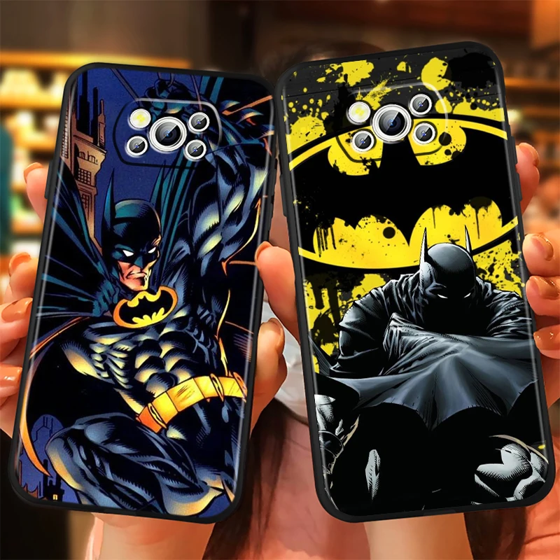 B-Batmanes Art Cool For Xiaomi Mi Poco F5 F4 F3 X6 X5 X4 X3 M6 M5 M5S M4 M3 C65 Pro GT NFC 5G Black Back Phone Case