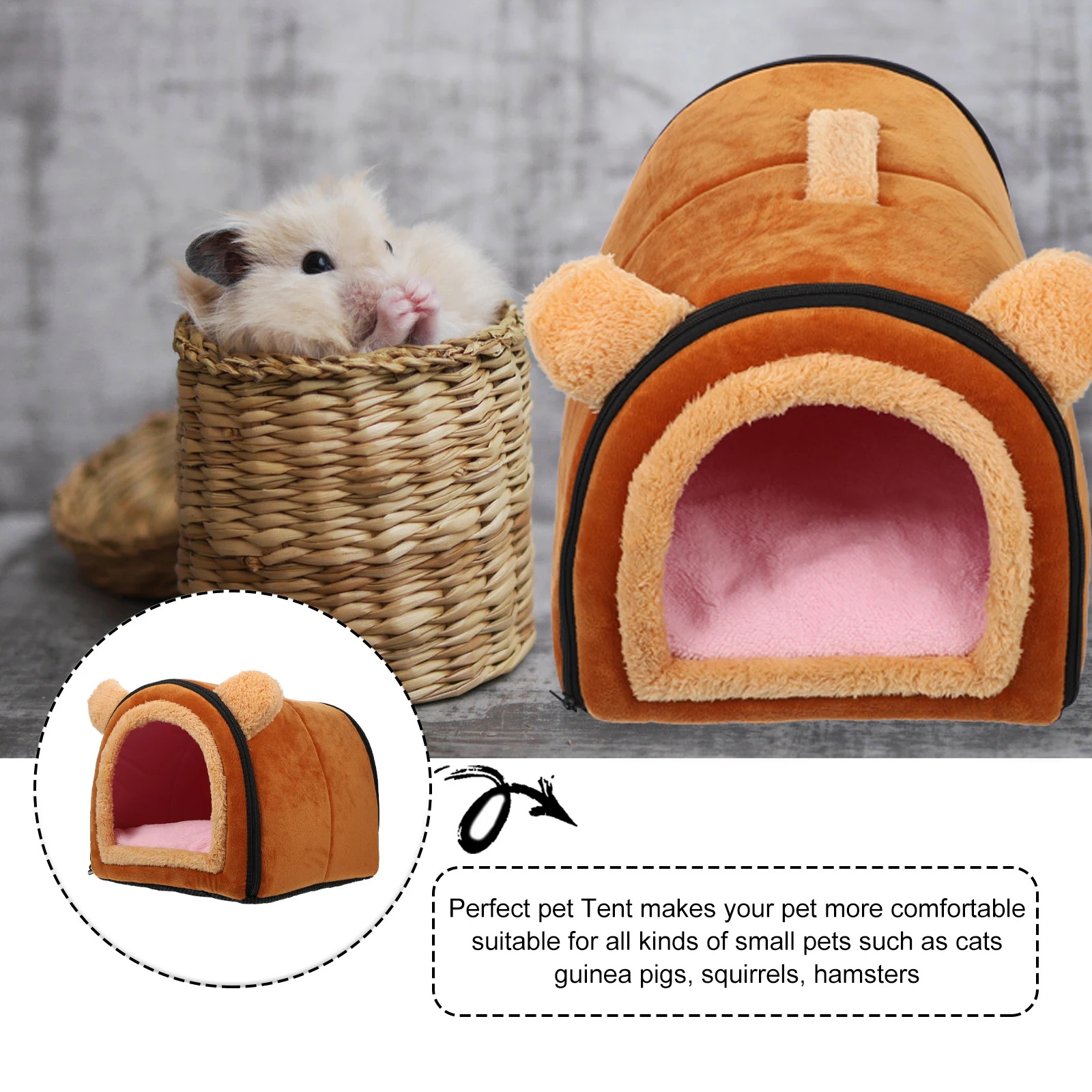 

Cotton Pet Warm Hamster Bed Washable Cloth House Sleeping Cushion Soft Rabbit Nest Rabbit Nest Small Animal Bed