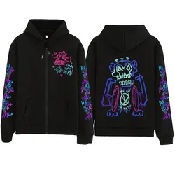 Hot Anime Arcane-Jinx Zipper Hoodie  Harajuku Pullover Tops Man Woman Sweatshirt Streetwear