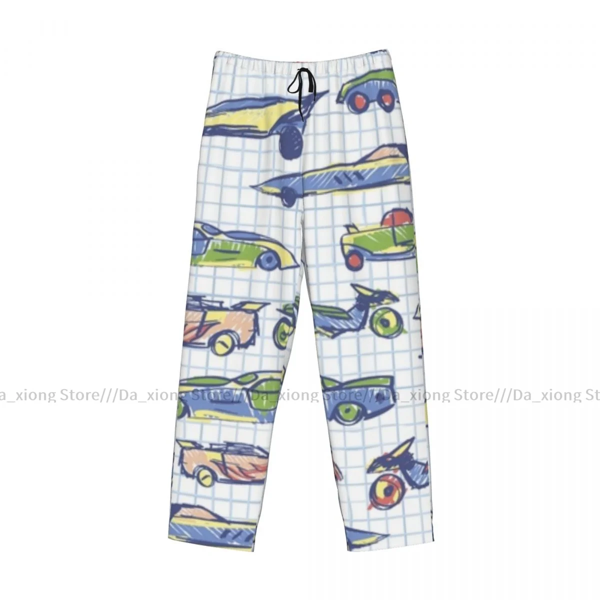 Cute Car School Collection Cartoon Cars Mens Pajamas Pyjamas Pants Lounge Pants Sleep Bottoms