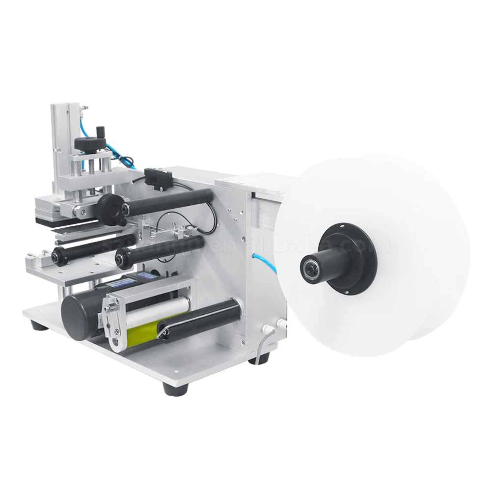 Etiquetadora de botellas cuadradas de borde plano, etiquetadora de pegatinas, LT-60, máquina etiquetadora manual eléctrica de escritorio semiautomática