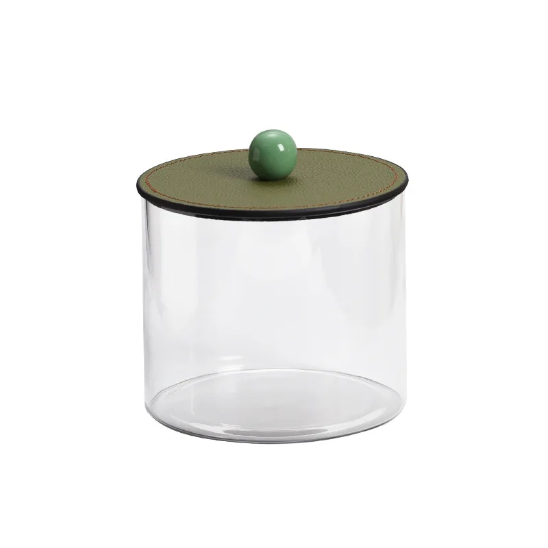 Cortical storage tank, living room coffee table decorative ornament, candy storage glass jar