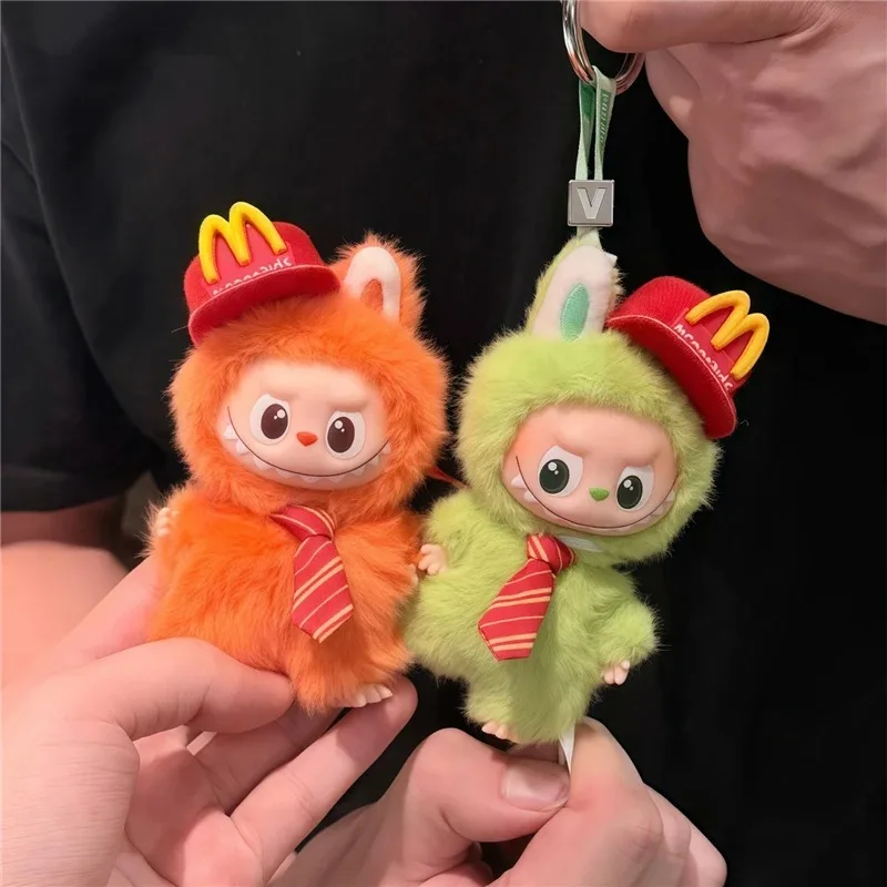 Para labubu 4,0 The Monsters Pin Love Series Fast Food M sombrero ropa de trabajo ropa dibujos animados trabajo patatas fritas accesorios de ropa