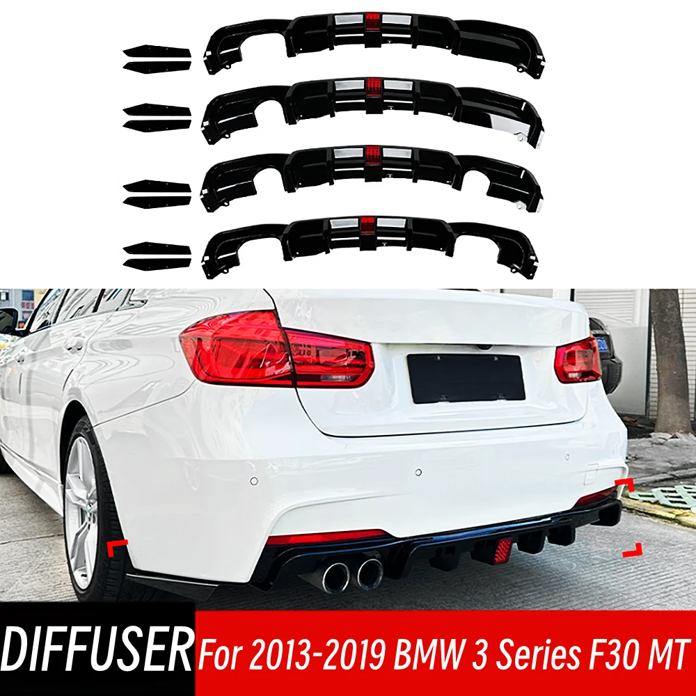 

Для BMW 3 серии F30 MT 325i 330i 2013-2019: задний бампер в стиле MP с диффузором, сплиттерами и спойлером (запчасть для автомобиля)