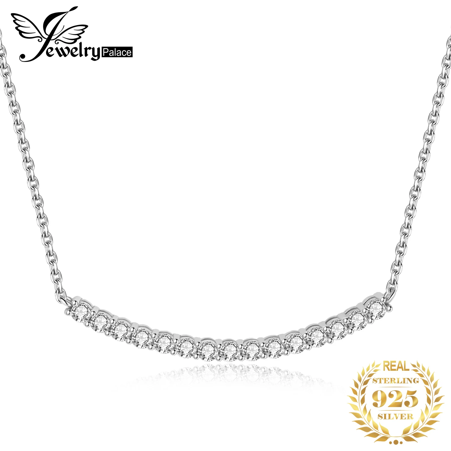 

JewelryPalace 5A Cubic Zirconis 925 Sterling Silver Necklace for Woman Luxury Choker 45cm Yellow Gold Plated Fashion Gift